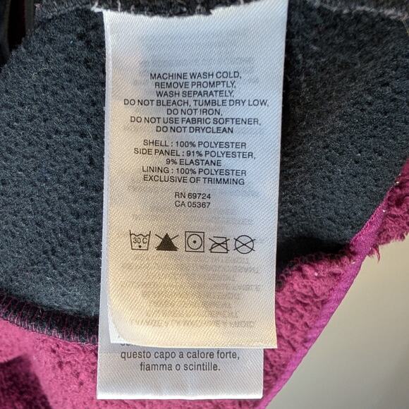 Columbia Burgundy Sherpa Fleece Full Zip Jacket Colorblock Womens L Gorpcore - Picture 8 of 9